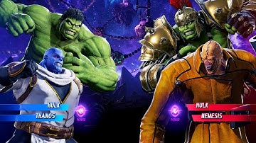 Hulk & Thanos vs Gladiator Hulk & Nemesis (Very Hard) - Marvel vs Capcom | 4K UHD Gameplay