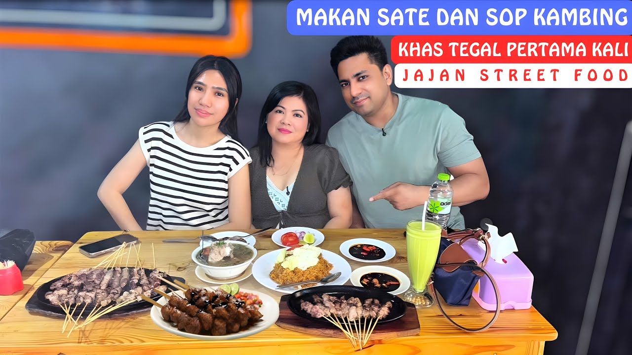 Pertama Kali Makan Sate Dan Sop Kambing Khas Tegal‼️Jajan Street Food Indonesia‼️