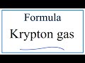 Krypton and Noble Gases Concepts