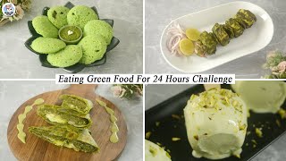I Only Ate GREEN FOOD For 24 Hours Challenge | COOKING & EATING ONLY GREEN FOOD For 24 Hours | HP