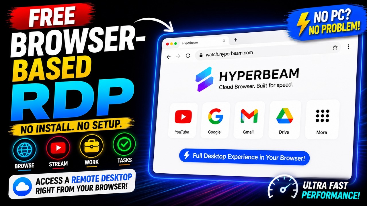 Free Cloud PC in Browser 🚀 | Hyperbeam Full Tutorial (No Install Needed ...