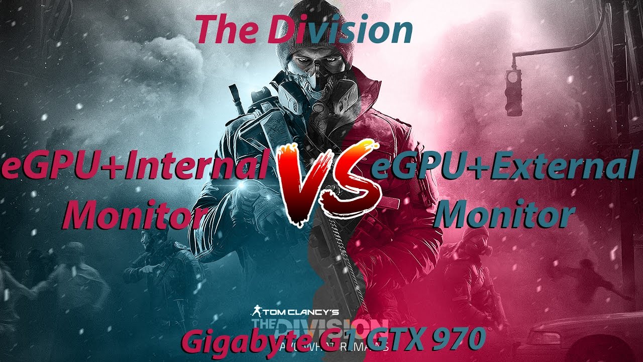 eGPU External monitor versus internal The Division benchmark YouTube