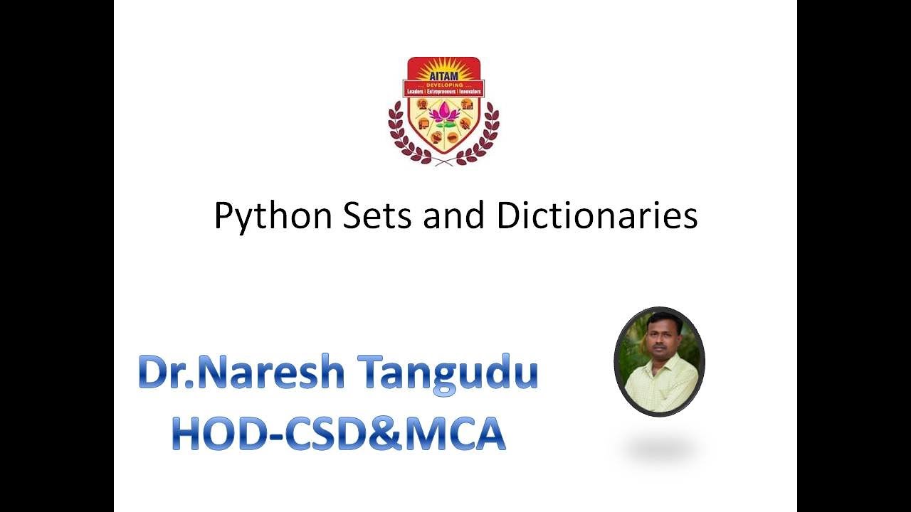 python sets and dictionaries - YouTube