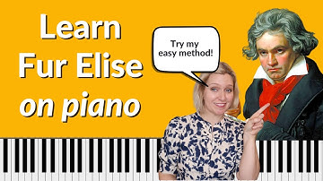 Fur Elise Beethoven EASY Piano tutorial - **FREE DOWNLOAD** Minimal note reading!
