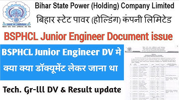“BSPHCL JE Document Verification 2025 | Technician Gr-III Result & DV Process Explained”
