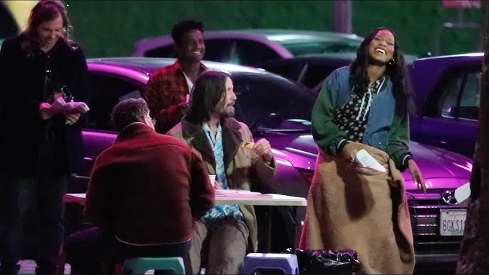 Keanu Reeves and Keke Palmer filming "Good Fortune" in Los Angeles - YouTube
