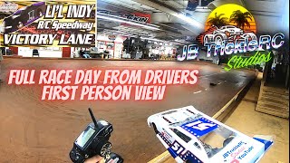 RC Dirt Oval Racing at LIL Indy.  21.5 Late Model.  1st person view of entire race day.