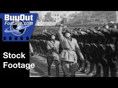 Soldiers Goose Step March Past Italian Dictator Benito Mussolini 1938 | Stock Footage