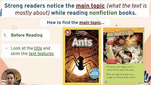Noticing the Main Topic of a Nonfiction Text (12/9)   Google Slides