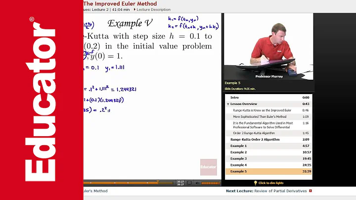 Differential Equations: Runge-Kutta & The Improved Euler Method