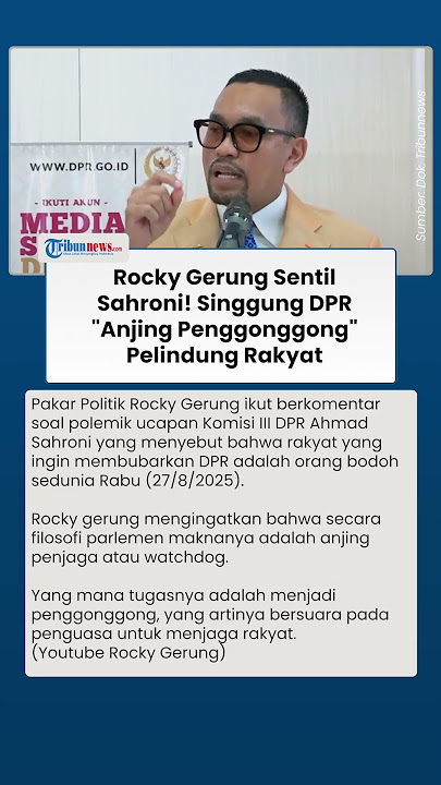 Respons Keras Rocky Gerung Sentil Sahroni soal 'Orang Tolol Sedunia': DPR Itu Anjing Penggonggong