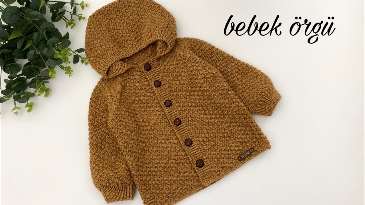 Kapüşonlu bebek örgü hırka yapımı