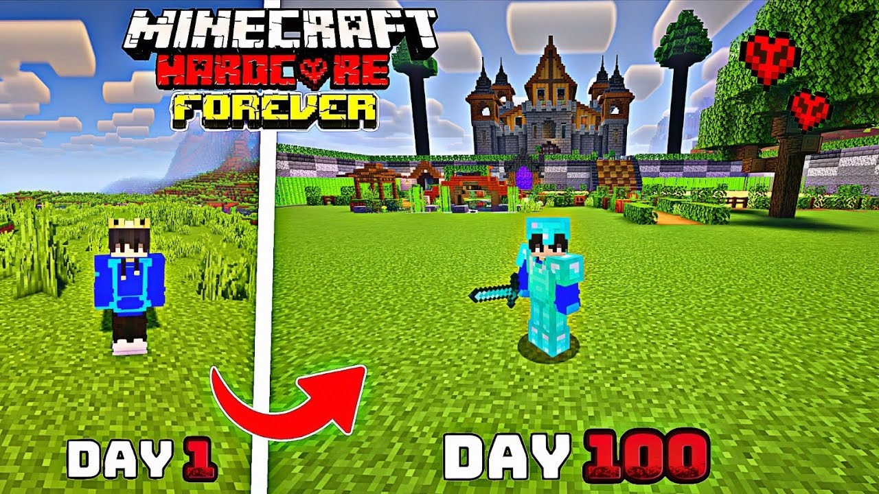 I Survived 100 Days In Forever World In Minecraft Hardcore..| Minecraft ...