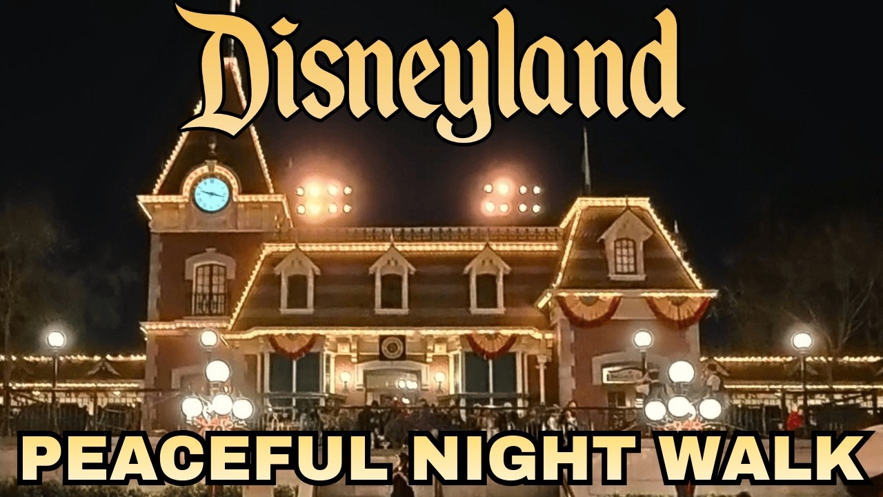 A Peaceful Night Walk Through Disneyland (No Music, Just Atmosphere)