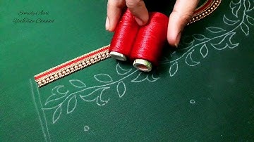 Aari Work Blouse 31 | Grand and Traditional Aari Embroidery Blouse Designing Tutorial - Part 1