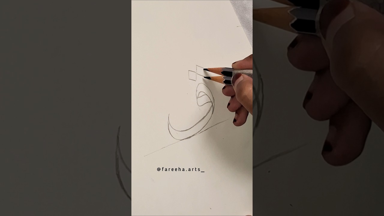 How To Write Qaf "ق" With Double Pencil | Double Pencil Arabic Calligraphy#shorts#doublepencil #art