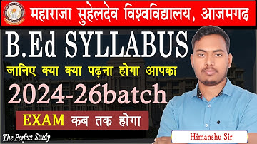 B.Ed 1st Semester Syllabus 2024-26batch, Msdsu University | Azamgarh University | The Perfect Study