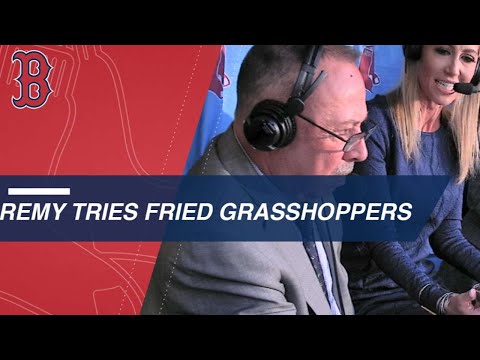 Jerry Remy eats a grasshopper at Safeco Field