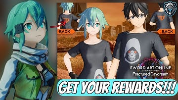 WHERE TO GET SAO FATAL BULLET REWARDS AND BETA REWARDS- Sword Art Online: Fractured Daydream