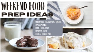 Weekend Food Prep ~ Cook with me ~ Food Ideas ~ Menu Plan ~ Easy Food Prep
Join me as I work in the kitchen! See recipes below.
GRASS CANDLE & SOAP: https://www.etsy.com/listing/1518430004/candle-soap-set-teacup-candle-natural
SOAP ONLY: SWIRLED: https://www.etsy.com/listing/1475709140/swirled-soap-collection-homemade-soap
SECONDS: https://www.etsy.com/listing/1186779110/seconds-soap-handmade-soap-bar-tobacco
SUMMER CANDLE VOTIVES: https://www.etsy.com/listing/1464370708/votive-glass-candle-soy-candle-gift-for
MY WEBSITE: https://thewhitecottageco.com/
PATTERSON ART STUDIO: https://www.etsy.com/shop/PattersonArtStudio
MY ETSY SHOP: https://www.etsy.com/shop/TheWhiteCottageCo
INSTAGRAM: https://www.instagram.com/thewhitecot...
MY AMAZON STORE: https://www.amazon.com/shop/whitecottagecompany
MY PINTEREST: https://www.pinterest.com/peaceforall/
COTTAGE LINKS:
APPLE BLOSSOM: https://airbnb.com/h/oldeorchardcottages-appleblossom
SPARROWS NEST: https://airbnb.com/h/oldeorchardcottages-sparrowsnest
IF YOURE IN THE AREA, MY HOMEMADE SOAP IS SOLD HERE:
ADDIES
3092 COUNTY ROAD 135
MILLERSBURG, OH 44654
SOME OF MY REPURPOSED ITEMS ARE HERE:
Walnut Creek Antique Mall
4872 McKinley Place Dr.
Walnut Creek, OH 44687
MY P.O. BOX ADDRESS:
White Cottage Company
P.O. Box 403
Berlin, OH 44610
RECIPES:
DOUBLE CRUNCH BARS:
BOTTOM LAYER: Brownies of your choice. (either a brownie mix or made from scratch in a 9x13 pan.
SECOND LAYER: Marshmallows. Spread mini marshmallows (approximately 1/2 package) on top after the brownies are baked and put back in oven for 3 minutes.
THIRD LAYER:
1 cup peanut butter
1 1/2 cup chocolate chips
1 tablespoon butter
Melt the peanut butter, chocolate chips, and butter. Add 1 1/2 cups Rice Krispies. After the brownies are cooled, top with the third layer.
* I like to double the third layer for extra crunchy bars. 😊
SAUSAGE GRAVY:
Brown ground sausage. Season and thicken with flour. (sprinkle flour over the sausage once it is browned. Stir and add milk until it is the desired consistency.
BISCUITS:
1 cup flour
1/4 teaspoon salt
1/2 teaspoon garlic powder
2 teaspoons baking powder
1/2 teaspoon baking soda
1/3 cup butter, cold, cut up in little chunks
1 cup buttermilk or regular milk (I use a little less when using regular milk since it is thinner)
3/4 cup grated cheddar cheese
Preheat oven to 425 degrees. Whisk together dry ingredients. Cut in butter using a fork or pastry blender. (or even by hand) until the mixture resembles wet sand.
Slowly add milk until the mixture is the right consistency. (you dont want it too runny) Add cheese and mix.
Drop by spoonful on a baking sheet. (I use a cookie scoop)
Bake for approximately 12-15 minutes or until golden brown.
TAPIOCA:
4 1/2 cups water
1/2 teaspoon salt
1 cup tapioca
1/4 cup sugar
6 oz. or 1/2 cup jello of your choice
8 oz. cool whip
Bring water and salt to a boil in a kettle. (I use a 4 quart kettle) Add tapioca and bring to a boil. Cover and simmer over low heat for approximately 25 minutes or until tapioca is clear. (I like to stir it now and then, but some of it will stick to the bottom of the kettle anyway)
After the tapioca is relatively clear, add the jello and sugar. Cool. Add cool whip and fruit of your choice.
* This is also good with just the fruit, and omitting the cool whip.
BURGERS:
SAUCE:
1 cup ketchup
1/2 cup brown sugar
1/3 cup white sugar
1/2 cup honey
2 teaspoon mustard
1 1/2 teaspoon Worcestershire sauce
1/4 teaspoon salt
1/4 teaspoon liquid smoke
1/8 teaspoon pepper
HAMBURGER MIXTURE:
1 1/2 lbs. hamburger
1 egg, beaten
1/3 cup oatmeal
1/2 teaspoon garlic salt
salt and pepper to taste
Combine all sauce ingredients. For the meat mixture, combine all ingredients, plus 1/4 cup of the barbecue sauce. Form into patties and grill, basting the burgers with the remainder of the barbecue sauce.
HOMEMADE BREAD RECIPE: https://www.humoroushomemaking.com/yeast-bread-4-kitchen-aid-mixer-bread Weekend Food Prep ~ Cook with me ~ Food Ideas ~ Menu Plan ~ Easy Food Prep