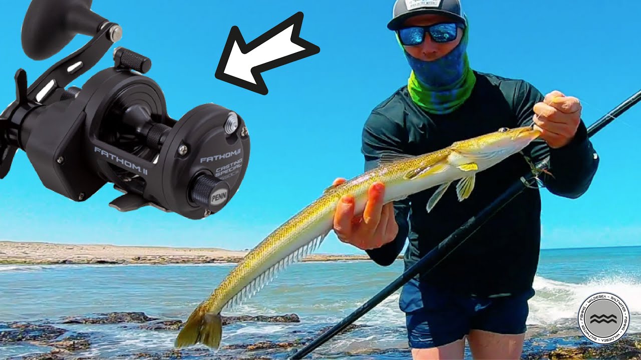 🙄 Pescando variada con Penn Fathom 2 Casting Special en las piedras #surfcasting #fishing #pesca