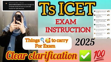 TS ICET Exam Instructions🥰|✅️Things to carry for the exam|Comment Reply|Ts Icet exam important point