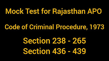 Mock Test for Rajasthan APO | CrPC Section 238 - 265 | #bnss #crpc   #judiciary   #rajasthanapo