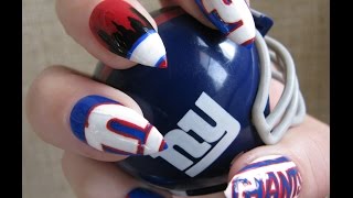 NY Giants Nail Art Tutorial