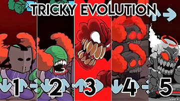 Evolution Of Tricky Mod FNF | ALL PHASES | 1 - 5