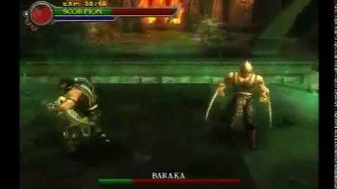 MK: Shaolin Monks - Baraka VS Scorpion story fatality