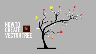 How to create vector tree useing brush tool : Adobe illustrator tutorial