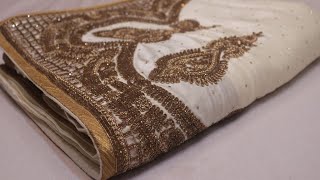 ARNG-4060 “The Ceramic White” Vol 16 Premium Designer Saree||Silk Fabric||Crystals||Zardozi