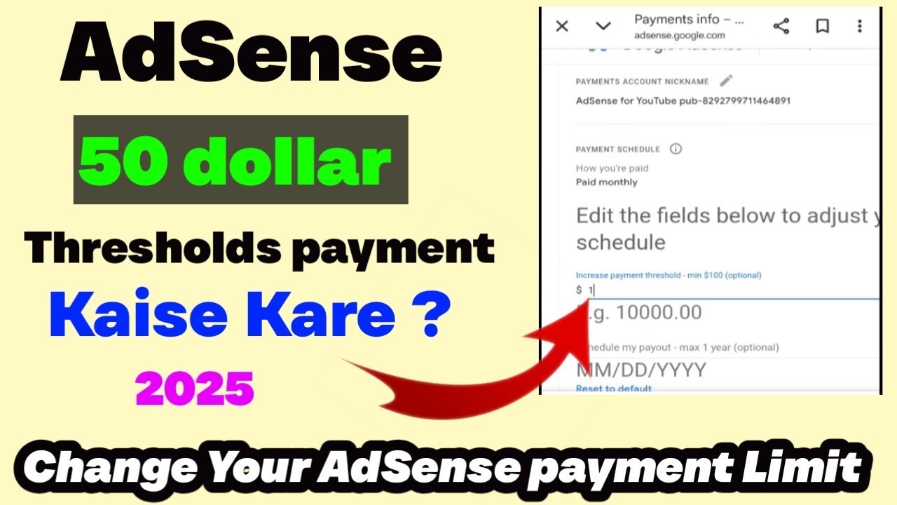 AdSense threshold payment 50 Dollar kaise kare | Change your AdSense payment Limit | Trendy