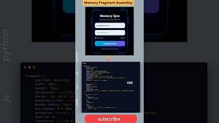 Memory Fragment Login Animation is TOO SMOOTH 🤯✨ #shorts #htmlcss #javascript