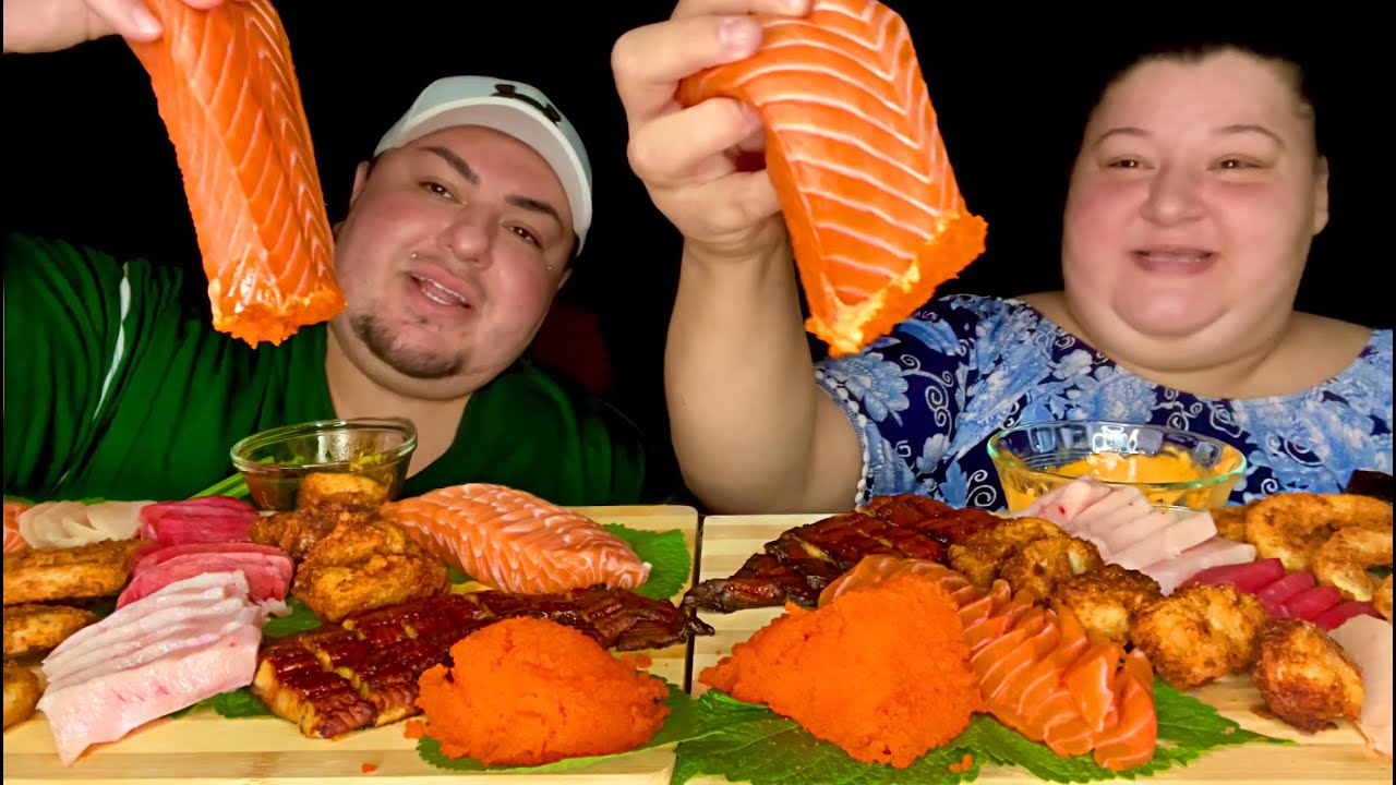 ASSORTED SASHIMI • Sushi Mukbang w/ @LaGordizEats