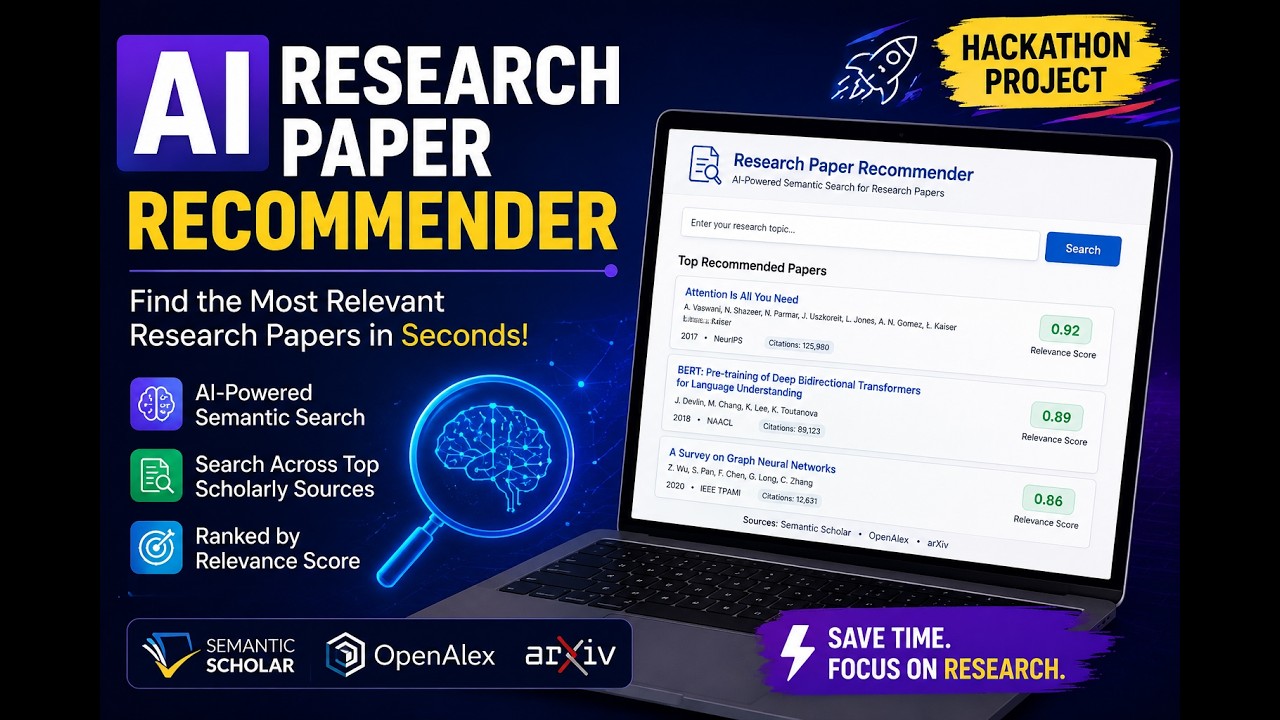 Research Paper Recommender AI | Hackathon Project Demo