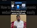 How to create a FREE dynamic website ? Website development for FREE - Xan Yusuf