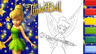Tinkerbell Coloring Video #8 | Glitter Coloring Tinkerbell Disney Fairy Coloring Page