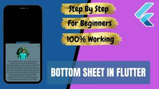 Bottom Sheet in Flutter. Flutter bottomsheet. Step by step understanding. Flutter for beginners.