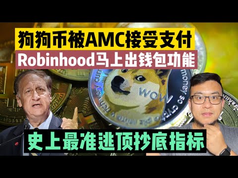 狗狗币将被AMC接受支付 Robinhood马上推出钱包转账功能 史上最准逃顶抄底指标 