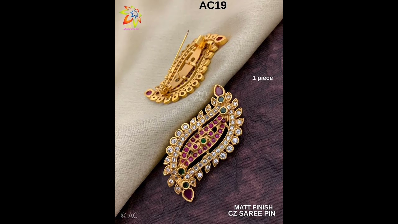 one gram gold saree pins with discount price @vaibhav sarees & jewels