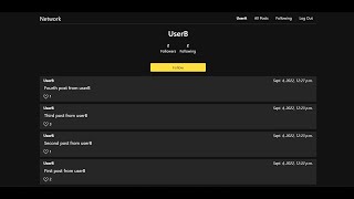 Network - CS50’s Web Programming with Python and JavaScript (Project 4)