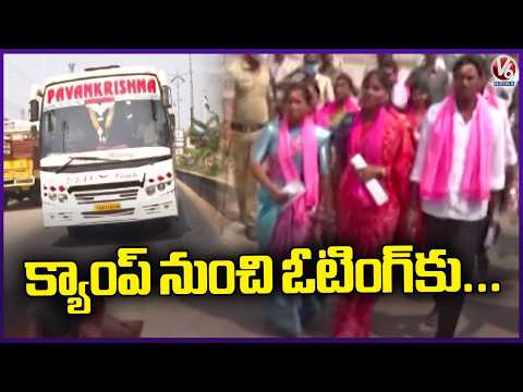 BRS Councillors Reached Municipal Office From Camp | Thorrur Municipal Chairman Election | V6 News - V6NEWSTELUGU