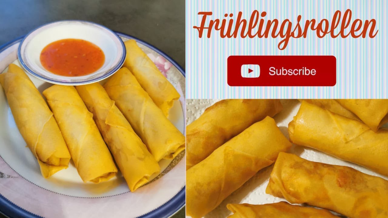 Frühlingsrollen mit Hähnchen Gemüse Füllung - YouTube