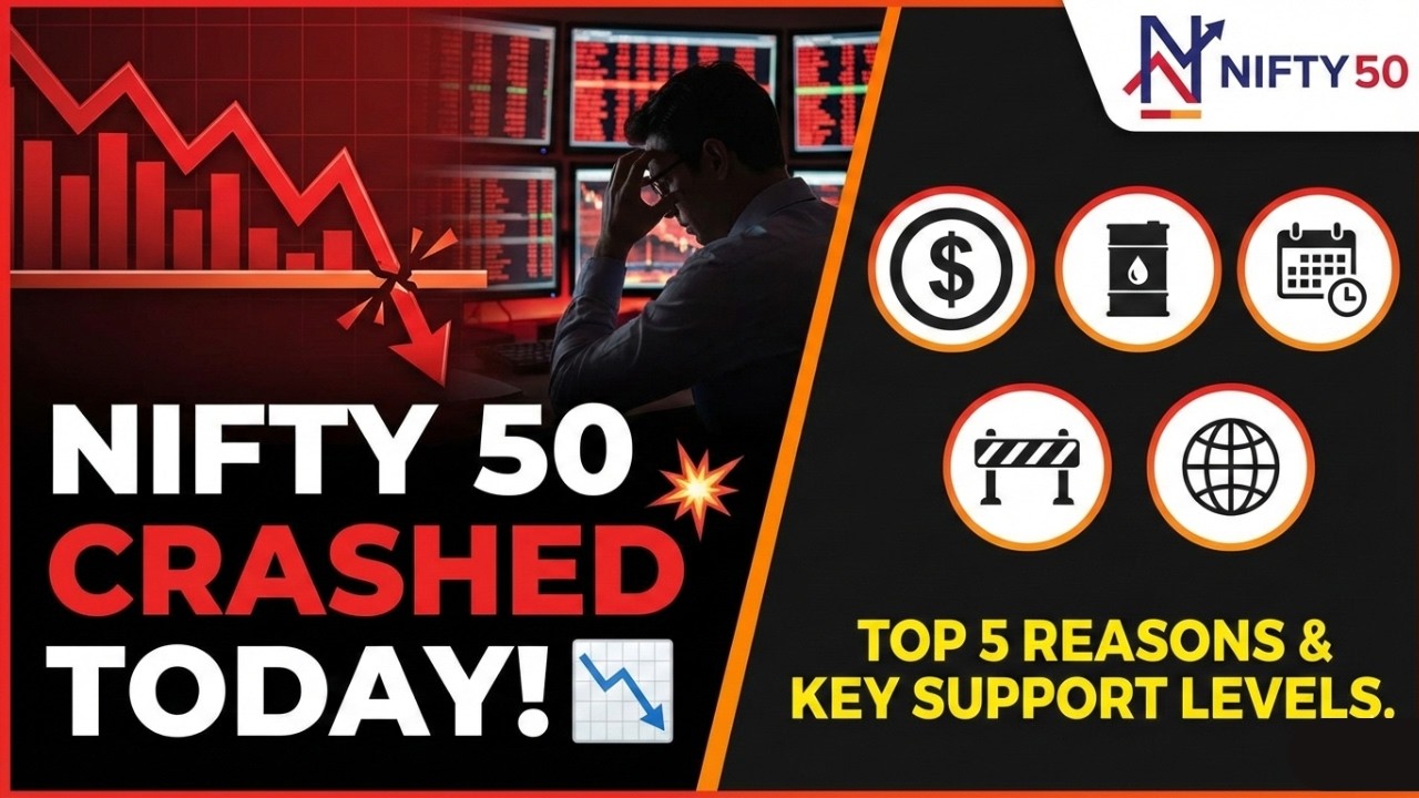Why Nifty 50 Crashed Today? 📉 Top 5 Reasons & Key Support Levels to Watch!