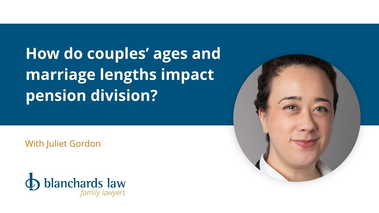 How do couples’ ages and marriage lengths impact pension division?