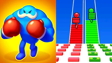 Punchy Race VS Bridge Race MAX LEVELS UNLOCKED Gameplay Android,ios