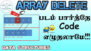 2.5 தமிழில் Deleting element at given position in an array with an example | Array Deletion in Tamil