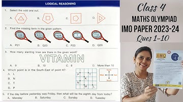 Olympiad Exam for Class 4 Maths 2023 | IMO 2023-24 Paper (Ques no 1-10) |Maths Olympiad for Class 4