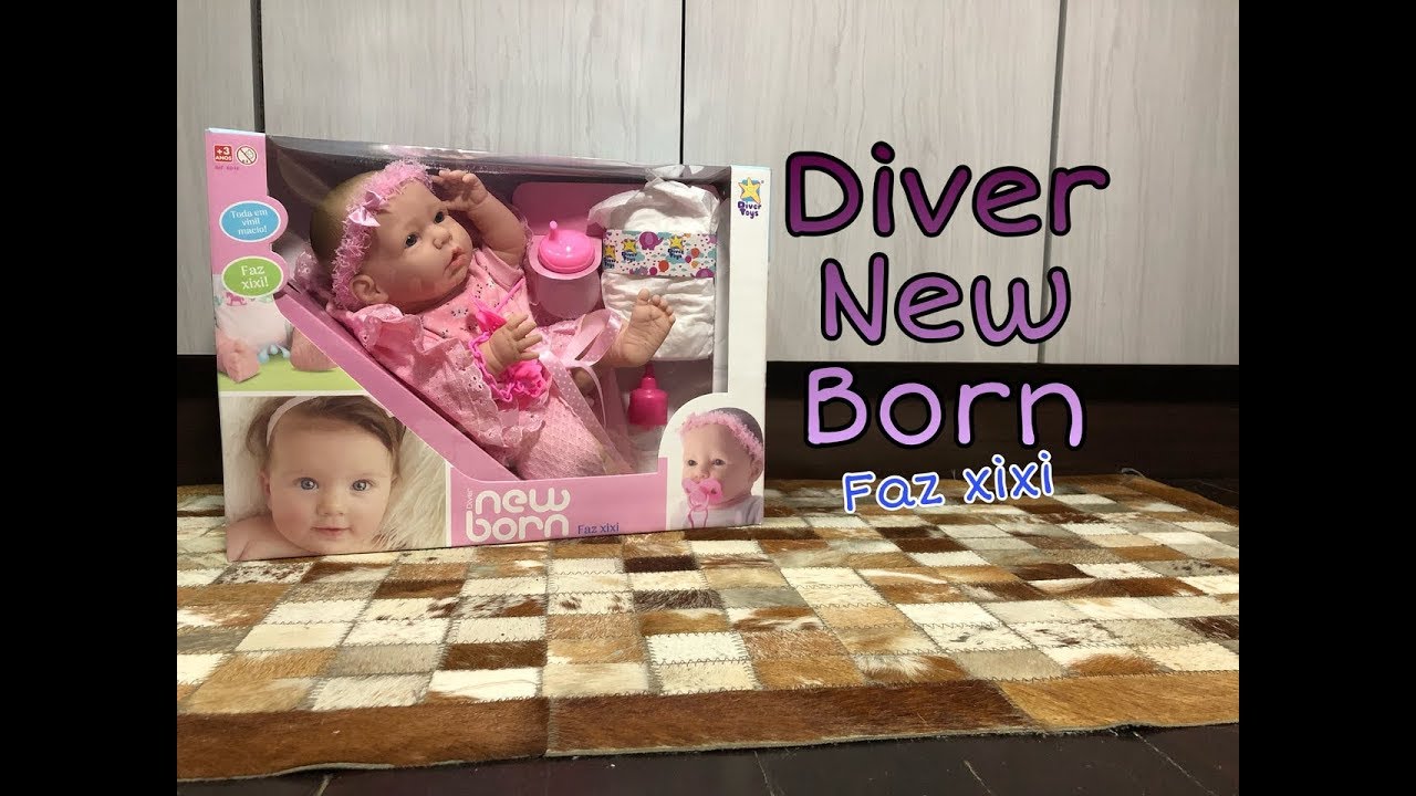 Boneca Bebê Diver New Born Reborn Faz Xixi - Divertoys - Top's Virtual